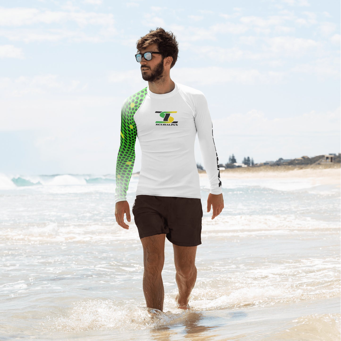 Scubalinx Lemon-Lime Men's Rash Guard